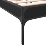 vidaXL Cadre de lit noir 160x200 cm bois d'ingénierie et métal