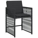 vidaXL Ensemble de Salle à Manger de Jardin de 9 Pièces avec Coussins Noir en Rattan PE