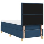 vidaXL Lit Box Spring avec Matelas Bleu 100x200 cm Tissu