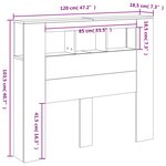 vidaXL Tête de lit à LED noir 120x18 5x103 5 cm bois d'ingénierie