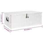 vidaXL Boîte de rangement Argenté 90x47x33 5 cm Aluminium