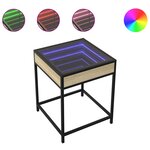 vidaXL Table basse avec LED Infinity chêne sonoma 40x40x51 cm