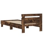 vidaXL Cadre de lit tête de lit chêne fumé 90x190 cm bois ingénierie