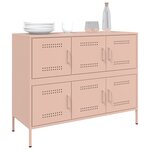 vidaXL Buffet rose 100 5x39x79 cm acier