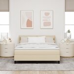 Lit à ressorts vidaXL avec matelas crème 140 x 200 cm tissu