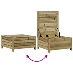 vidaXL Salon de jardin 3 Pièces avec coussins bois de pin imprégné