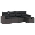 vidaXL Salon de jardin 5 Pièces avec coussins noir résine tressée
