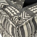 Vidaxl pouf modulaire à 2 places gris rayé tissu