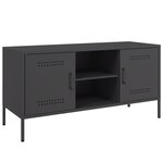 vidaXL Meuble TV noir 100 5x39x50 5 cm acier