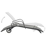 vidaXL Chaises longues lot de 2 avec table Textilène et acier