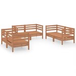 Salon de jardin meuble d'extérieur ensemble de mobilier 6 pièces marron miel bois de pin massif 02_0017035