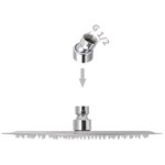 vidaXL Tête de douche plongeante ronde en acier inoxydable 25 cm