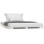 vidaXL Cadre de lit sans matelas blanc 150x200 cm bois de pin massif