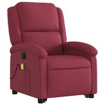 vidaXL Fauteuil inclinable de massage électrique Rouge bordeaux Tissu