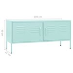 vidaXL Meuble TV Vert menthe 105x35x50 cm Acier