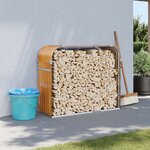 vidaXL Porte-bûches marron clair 120x45x100 cm acier galvanisé