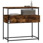 vidaXL Table console chêne fumé 75x40x75 cm bois d'ingénierie