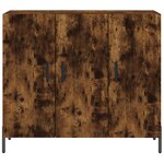 vidaXL Buffet chêne fumé 90x34x80 cm bois d'ingénierie