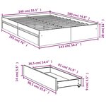 vidaXL Cadre de lit avec tiroirs sans matelas blanc 140x190 cm