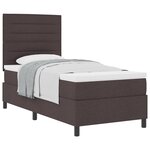 vidaXL Lit à ressort avec matelas Marron foncé 90x200 cm Tissu
