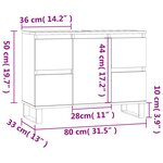 vidaXL Armoire de salle de bain noir 80x33x60 cm bois d'ingénierie
