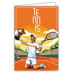 Carte TENNIS sur terre battue avec Enveloppe 12x17 5cm Pour sportif sportive joueur joueuse champion(ne) ou supporter - Collection Passion Sports des Jeux Olympiques - Fabriqué en France