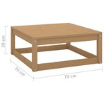 Repose-pied de jardin 70x70x30cm marron miel bois de pin solide 02_0014946