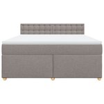 vidaXL Sommier à lattes de lit avec matelas Taupe 180x200 cm Tissu