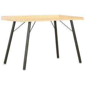 Bureau table poste de travail meuble d'ordinateur informatique étude chêne 90 x 50 x 79 cm noir 02_0023557