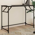vidaXL Bureau noir 100x45x76 cm bois ingénierie acier enduit de poudre