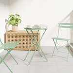 vidaXL Table de jardin pliante Vert clair Ø50x71 cm Acier