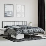 vidaXL Cadre de lit métal sans matelas et tête de lit noir 180x200 cm