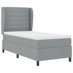 Lit à ressort vidaXL avec matelas Gris clair 100x200 cm en tissu
