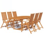 vidaXL Ensemble à manger d'extérieur 7 Pièces Bois d'acacia solide