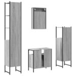 vidaXL Ensemble de meubles de salle de bain 4 Pièces Sonoma gris