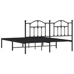 vidaXL Cadre de lit métal sans matelas et tête de lit noir 160x200 cm