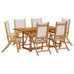 vidaXL Ensemble à manger de jardin 7Pièces bois d'acacia solide textilène