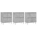 vidaXL Buffets 3 Pièces gris béton bois d'ingénierie