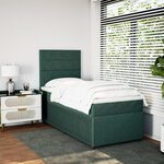 vidaXL Sommier à lattes de lit avec matelas Vert foncé 90x190 cm