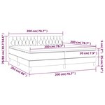 vidaXL Sommier à lattes de lit avec matelas Gris clair 200x200cm Tissu