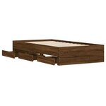 vidaXL Cadre de lit et tiroirs chêne marron 90x200cm bois d'ingénierie
