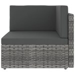 Salon de jardin meuble d'extérieur ensemble de mobilier 5 pièces avec coussins gris résine tressée 02_0016406