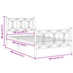 vidaXL Cadre de lit métal sans matelas et pied de lit blanc 100x190 cm