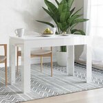 vidaXL Table à manger Blanc brillant 120x60x76 cm Bois d'ingénierie