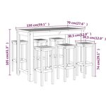 vidaXL Ensemble de bar de jardin 7 Pièces bois d'acacia solide