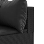 vidaXL Salon de jardin 11 Pièces avec coussins noir résine tressée