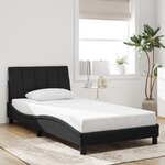 vidaXL Cadre de lit avec LED sans matelas noir 100x200 cm velours