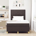 vidaXL Lit à Sommier avec Matelas Marron Foncé 120x200 cm Tissu