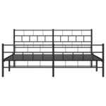 vidaXL Cadre de lit métal avec tête de lit/pied de lit noir 183x213 cm