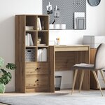 vidaXL Bureau avec rangement Chêne artisan Bois d'ingénierie